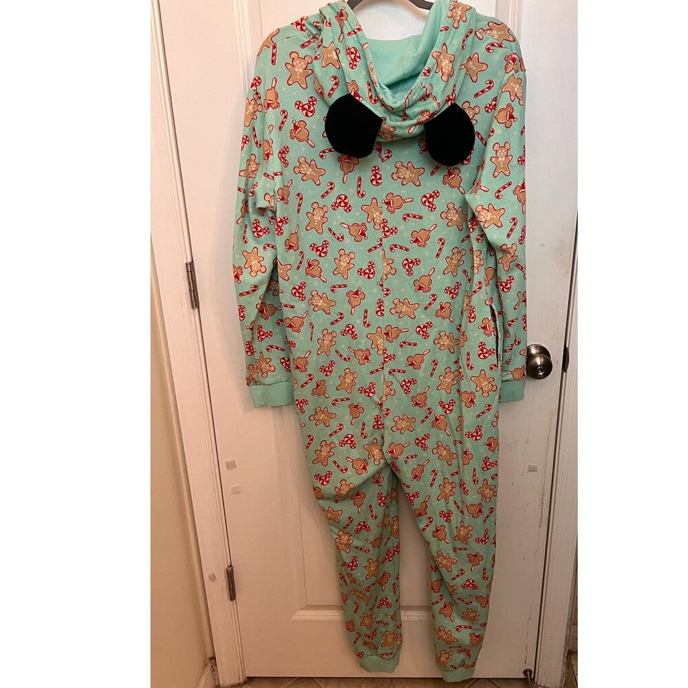 Disney Mickey Mouse Holiday Gingerbread Hooded Romper Adult L Christmas Lounge
